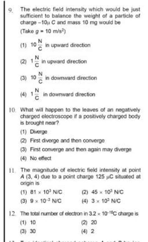 11 The magnitude of electric field intensity at point A(3,4) due to a poi..