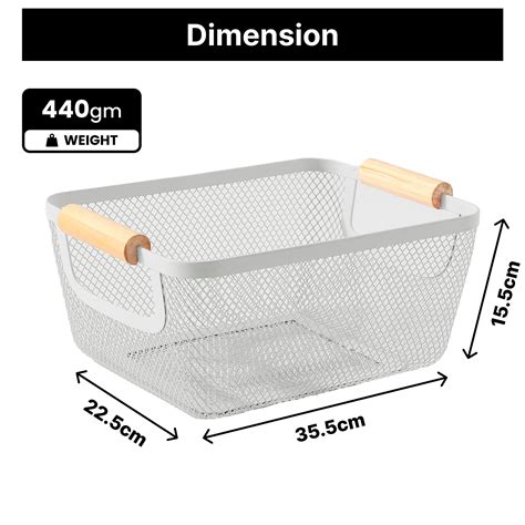 Buy UMAI Metal Mesh Storage Basket with Wooden Handle – GlobalBees Shop