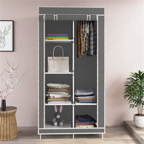 GTC® 4+2 Layer Collapsible Wardrobe for Clothes with Side Pocket 7800-1 ...