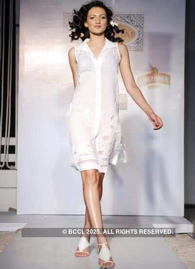 A model showcases the beachwear collection by Jai and Parvesh at Bonsai ...