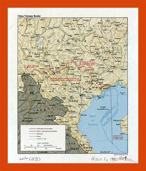 China - Vietnam border map - 1988 | Maps of Vietnam | Maps of Asia | GIF map | Maps of the World ...
