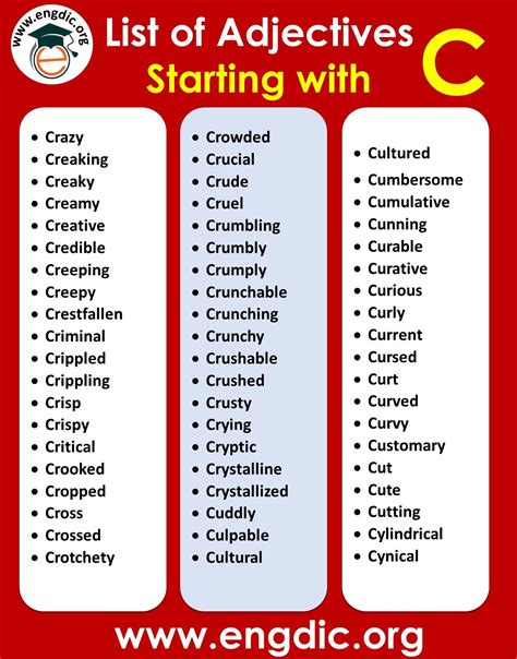Adjectives that start with c – Artofit