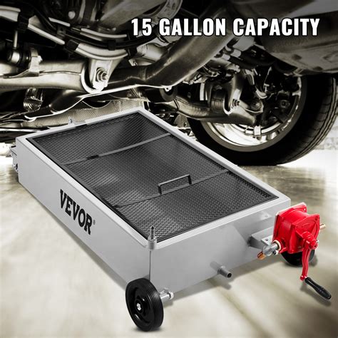 VEVOR Oil Drain Pan 15 Gallon Oil Drain Tank, 57L Low Profile Oil Drain ...