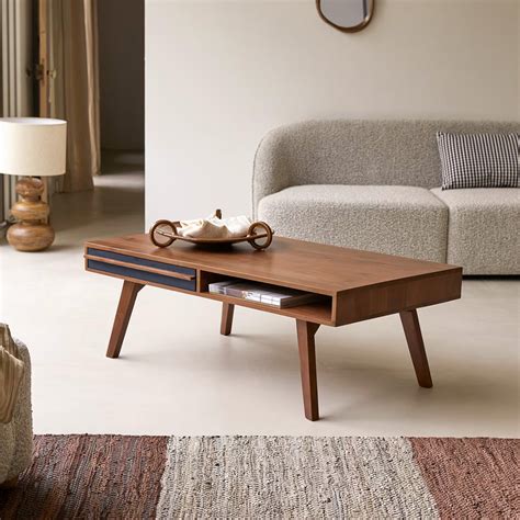 House of Woodworm | Neel Wooden Coffee Table | 2 Storage Drawers