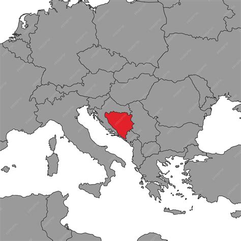 Bosnia and herzegovina on world map vector illustration | Premium Vector