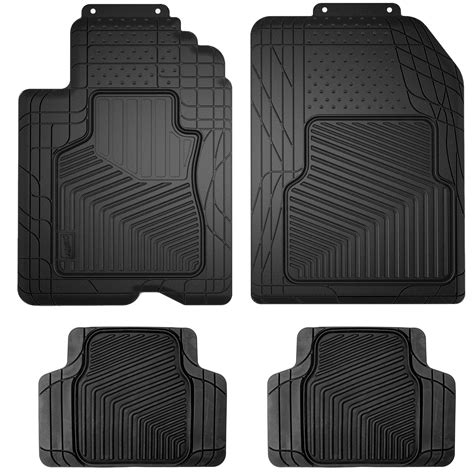SmartFit 4-Piece Black All-Weather Heavy Duty Car Floor Mats, Rubber ...