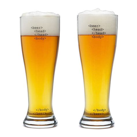 HTML Beer Glasses - Set of 2 | glassware, geek, computer, cocktail ...