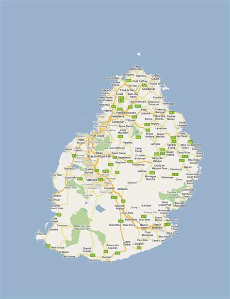 Detailed road map of Mauritius with all cities and villages | Mauritius ...