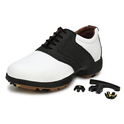 Buy ASE Men's Black & White Golf Shoes - 8 UK at Amazon.in