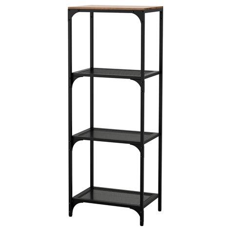 FJÄLLBO Shelving unit, black, 50x136 cm - IKEA