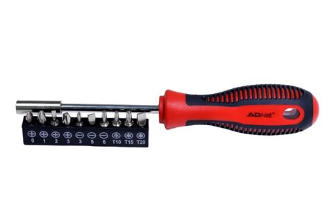 Magnetic Screwdriver Multitool with 10 Bit Sizes Torx Slotted Cross Tr ...