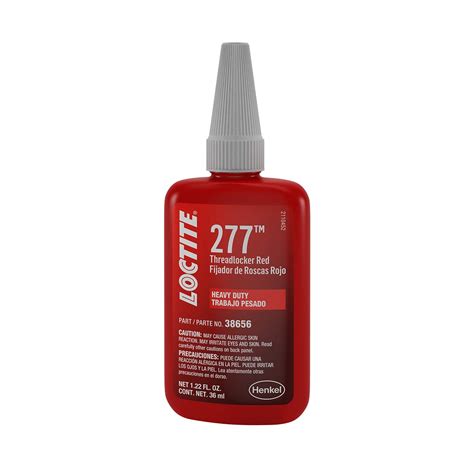 Loctite 38656 277 Red Large Threads Threadlocker Bottle, 36-milliliter ...