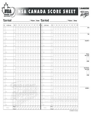 Nsa Scoresheet - Fill Online, Printable, Fillable, Blank | pdfFiller