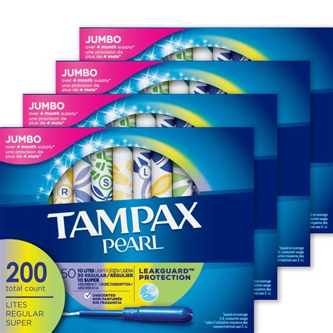 TAMPAX Pearl, Plastic Tampons, Triplepack, Light/Regular/Super ...
