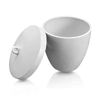QWORK Durable Porcelain Crucible with Lid, 100ml Capacity, for School ...