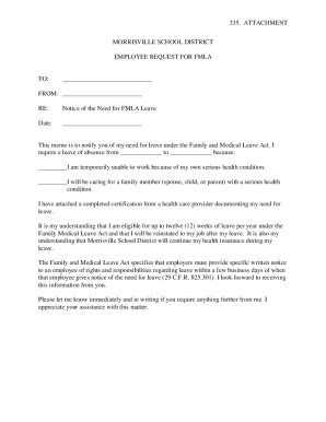 PA Morrisville School District Employee Request For FMLA 2010-2025 ...