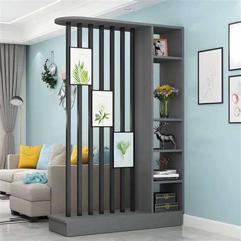 Modern Freestanding Single Panel Room Divider with Transparent Wood ...