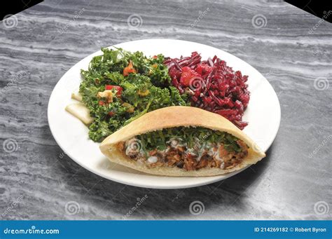 Chicken Shawarma Pita Pocket Stock Photo - Image of food, sandwich ...