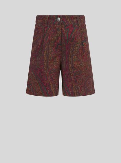 PAISLEY DENIM SHORTS