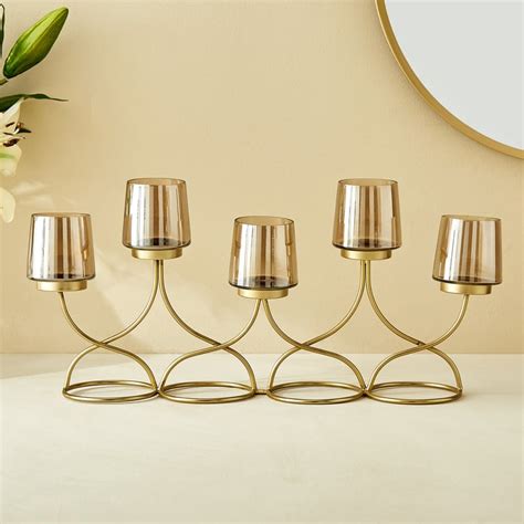 Buy Leon Arum Glass and Metal Multi T-Light Holder from Home Centre at ...