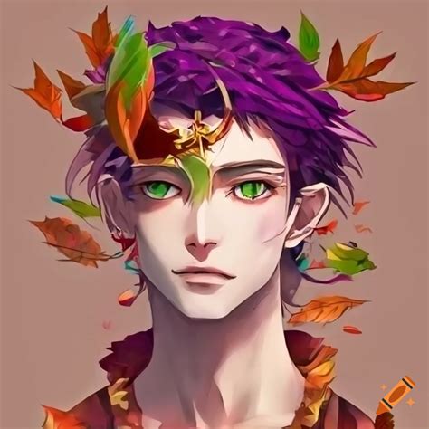 Handsome man with leaf crown on Craiyon