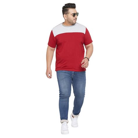 Buy Men's Plus Size Colorblocked Round Neck T-shirt – bigbanana