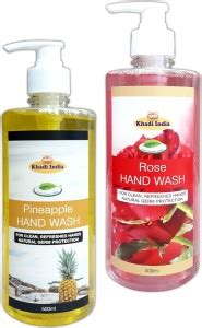 khadi natural herbal Pineapple Hand Wash & Rose Hand Wash (Pack of 2 ...