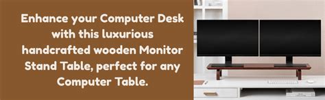 carpentray Store 66Cm Long Wooden Monitor Stand with Storage Organizer ...