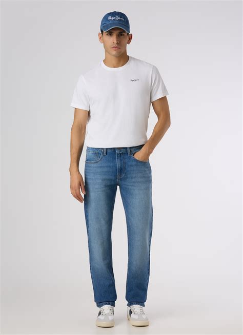 Men Light Blue Mid Rise Straight Fit Jeans | Pepe Jeans India