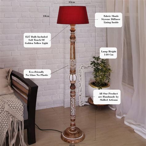 Buy HOMESAKE Wooden Floor Lamp from Homesake at just INR 6798.0