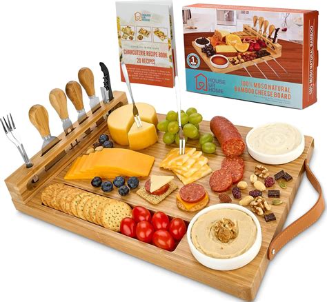 Amazon.com: Folding Charcuterie Boards Gift Set: Bamboo Cheese Board ...
