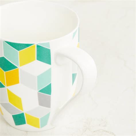 Buy Fiesta Teal and Yellow Printed Bone China Mug - 350ml from Home ...