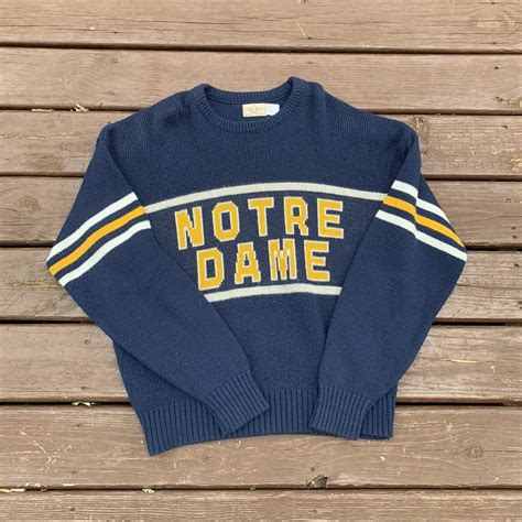 Vintage Notre Dame Knit Sweater Good... - Depop