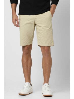Buy Van Heusen Men Beige Solid Casual Shorts (30) Online