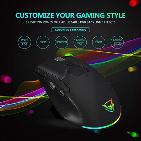 Buy PICTEK Wired RGB Gaming Mouse, Side Metal Scroll Wheel for Volume ...