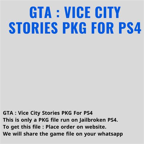 Download GTA : Vice City Stories Jailbreak Game For PS4