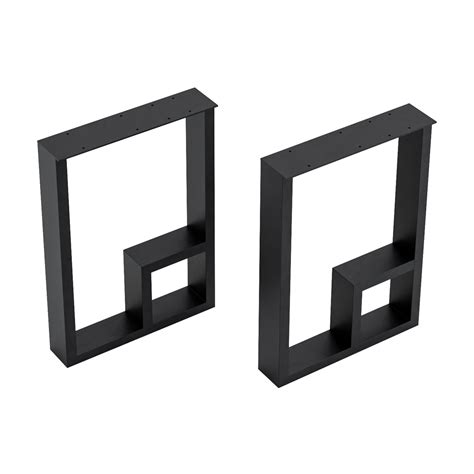 Set de 2 pieds de table Kauhava acier 42 x 30 x 7 cm noir [en.casa ...