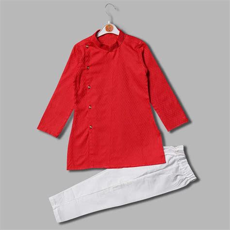 Buy Angrakha Pattern Boys Kurta Pajama – Mumkins