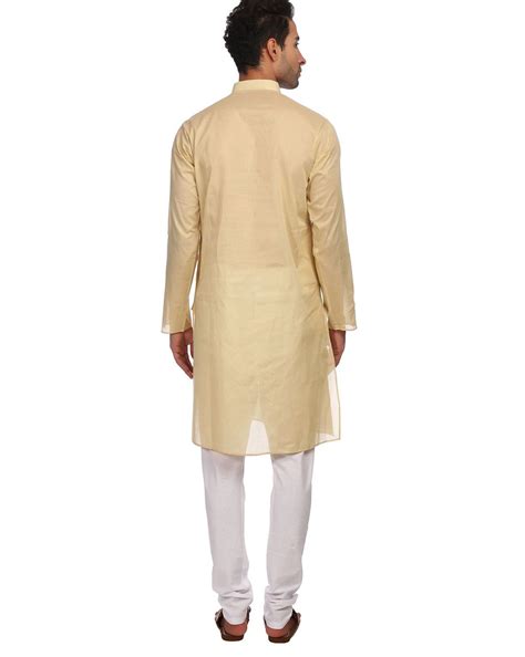 Buy Beige WINTAGE Straight Pocket Kurta with Mnadarin Collar | AJIO