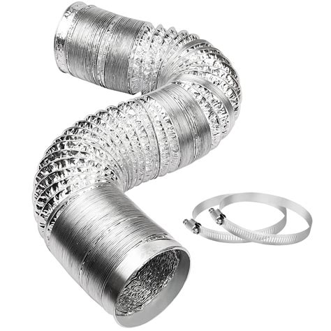 Buy YIJUHOU 4 Inch 8FT Dryer Vent Hose, Aluminum Foil Ducting, Silver ...