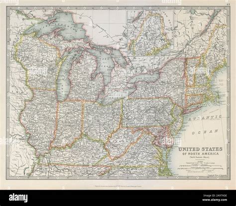 NORTH EASTERN UNITED STATES. Great Lakes. MidWest. USA. JOHNSTON 1915 ...