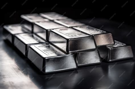 Premium Photo | Silver bars on table closeup AI generated