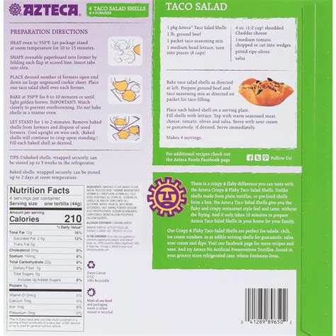 Azteca Taco Salad Shells (4 ct) Delivery or Pickup Near Me - Instacart