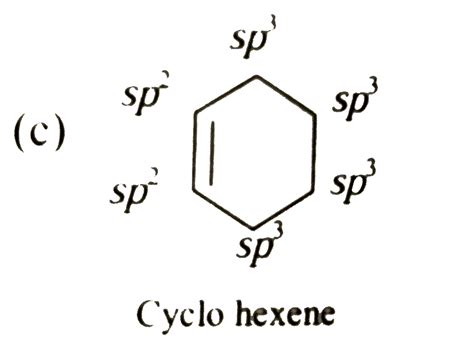 The number of `sp^(3)` hybridized carbon atoms in cyclohexene are