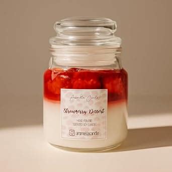 Aromella Strawberry Dessert | Hand-Poured Scented Soy Wax Jar Candle ...