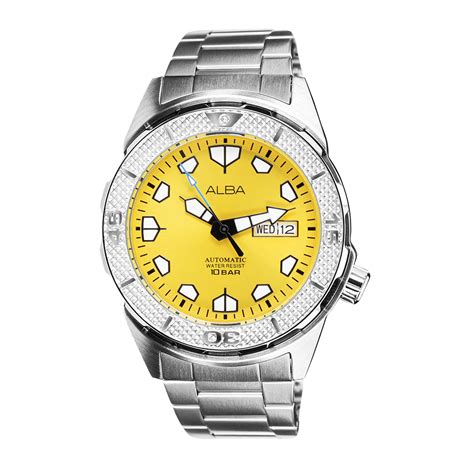 ALBA Mechanical Yellow Dial Automatic Men's Watch - AL4567X1 – Sai ...