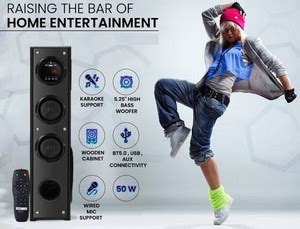 Buy Quaranel HD-Tower Multimedia Speaker System Remote Control 100 W ...