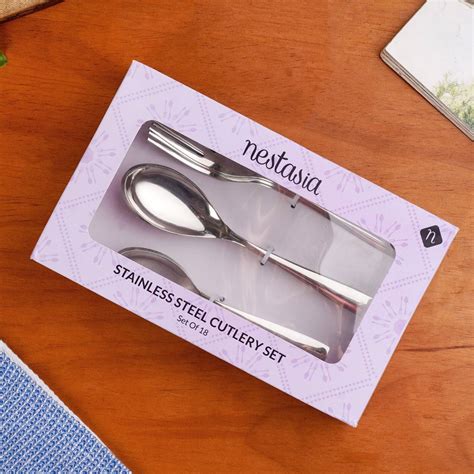 Teardrop Stainless Steel Cutlery Set Of 18 Online - Premium Cutlery Set ...