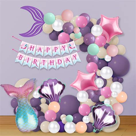 Buy Party Propz Mermaid Theme Birthday Decoration Kit for Girls - 64 ...