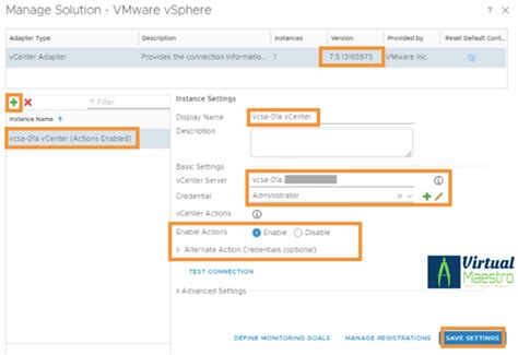 vROPS 8.x: Configuring vSphere Solution Cloud Account – Virtual Maestro